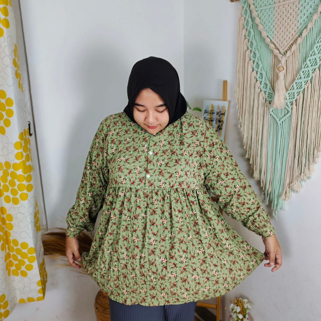 ARUMI BLOUSE SUPER JUMBO BLUS BIGSIZE ATASAN OVERSIZE LD 110 120 130 140 150 COD