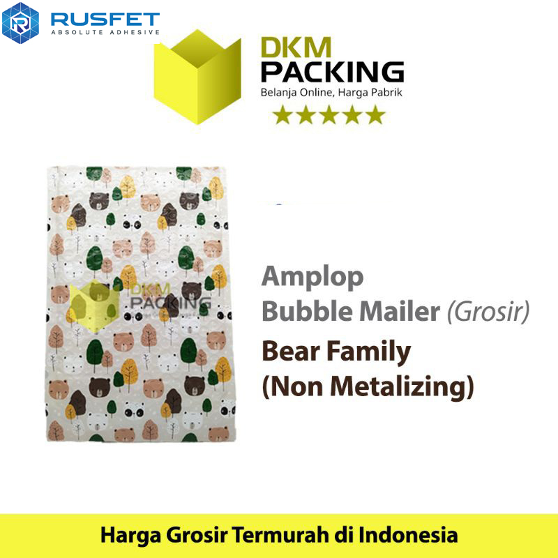 AMPLOP BUBBLE MAILER WRAP ENVELOPE RUSFET BEAR FAMILY PREMIUM /SATUAN