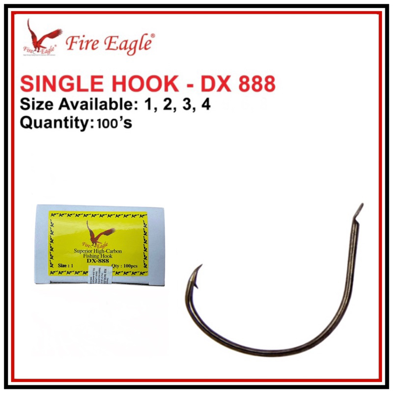 [100Pcs] MATA PANCING KAIL UDANG FIRE EAGLE DX 888 UDANG GALAH # 1