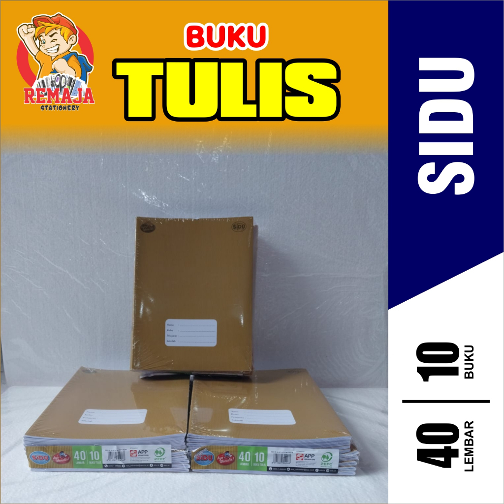 

BUKU TULIS SIDU SAMPUL COKLAT ISI 40LBR PER PAK ISI 10 BUKU