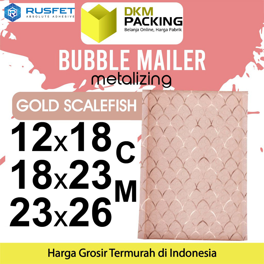 AMPLOP BUBBLE WRAP ROSE GOLD SCALEFISH RUSFET ENVELOPE BUBBLE BAG MAILER PREMIUM TERMURAH / SATUAN