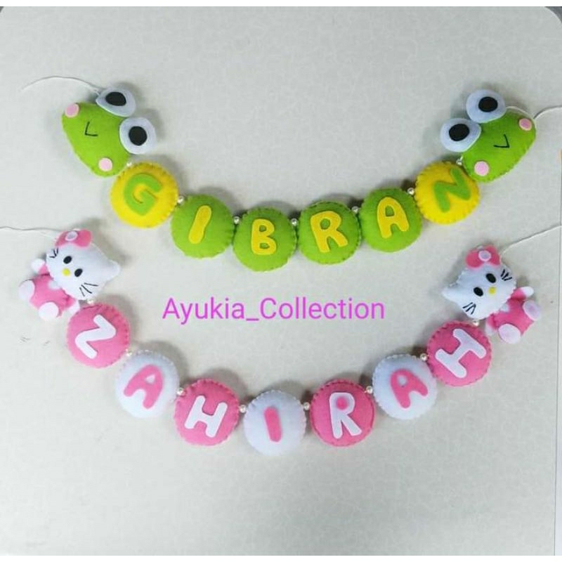 HIASAN NAMA FLANEL//HANGING DOOR FLANEL //HANGING DOOR NAMA FLANEL//HIASAN DINDING FLANEL// HIASAN D