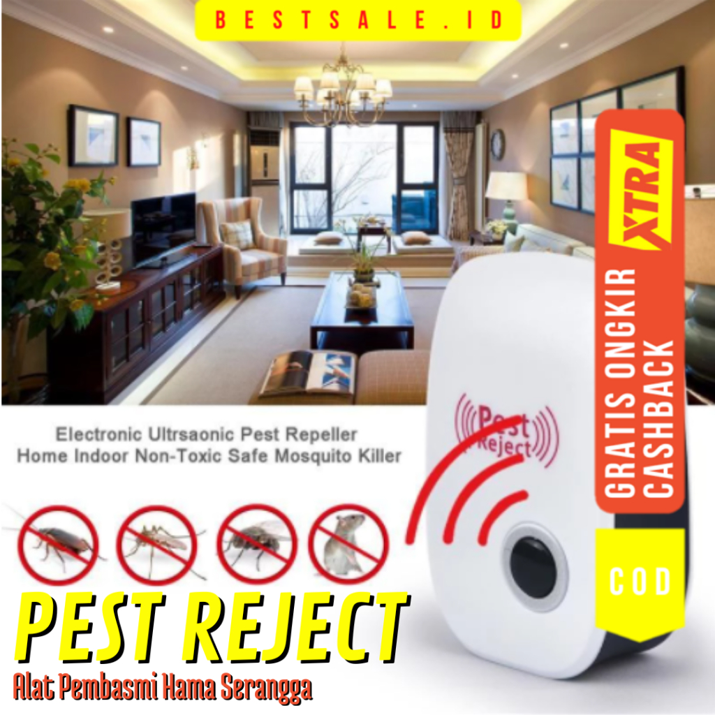 Pest Reject - Alat Anti Nyamuk Elektronik Ultrasonic Pest Repeller - Alat Pembasmi Hama Serangga
