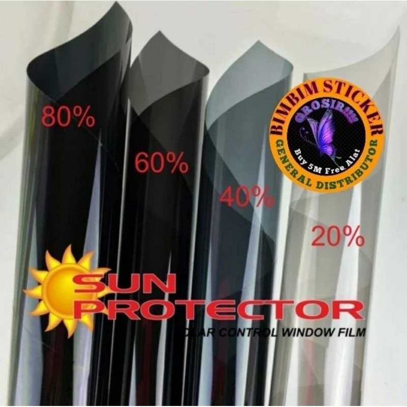 RYBEN HITAM KACA FILM HITAM PEREDAM PANAS MATAHARI ANTI UV ANTI GORES PROMO TERMURAH TERLARIS DAN TE