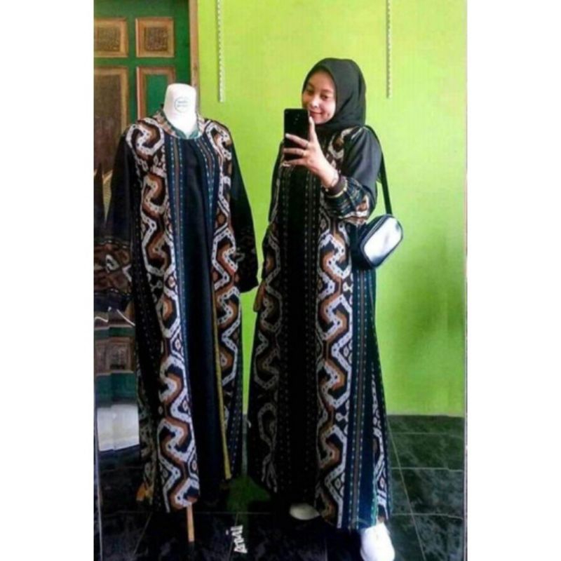 Long cardi tenun-long outer tenun kancing-Cardigan tenun