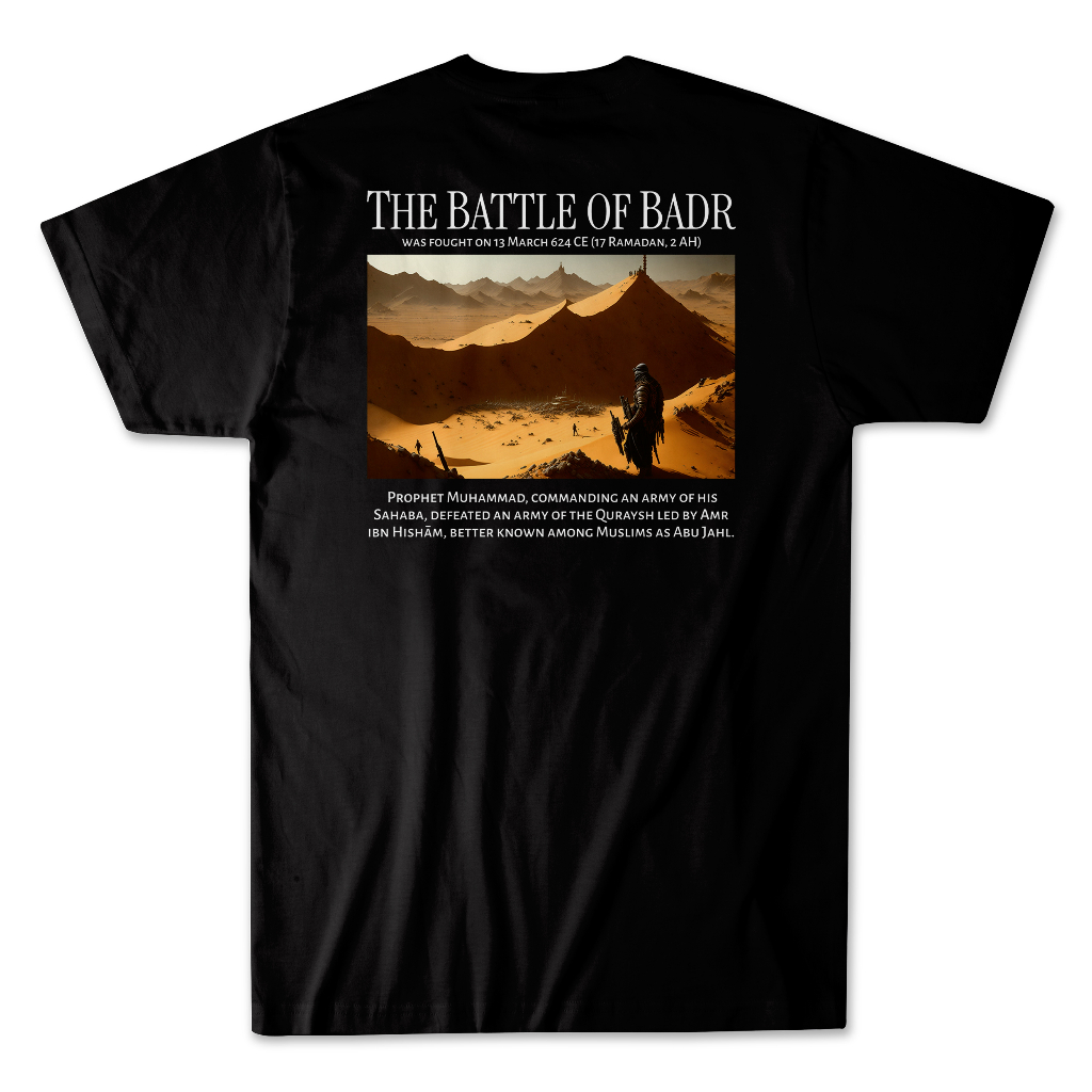 Kaos Dakwah Islami THE BATTLE OF BADR / PERANG BADAR Kaos Muslim Tshirt Sejarah Islam