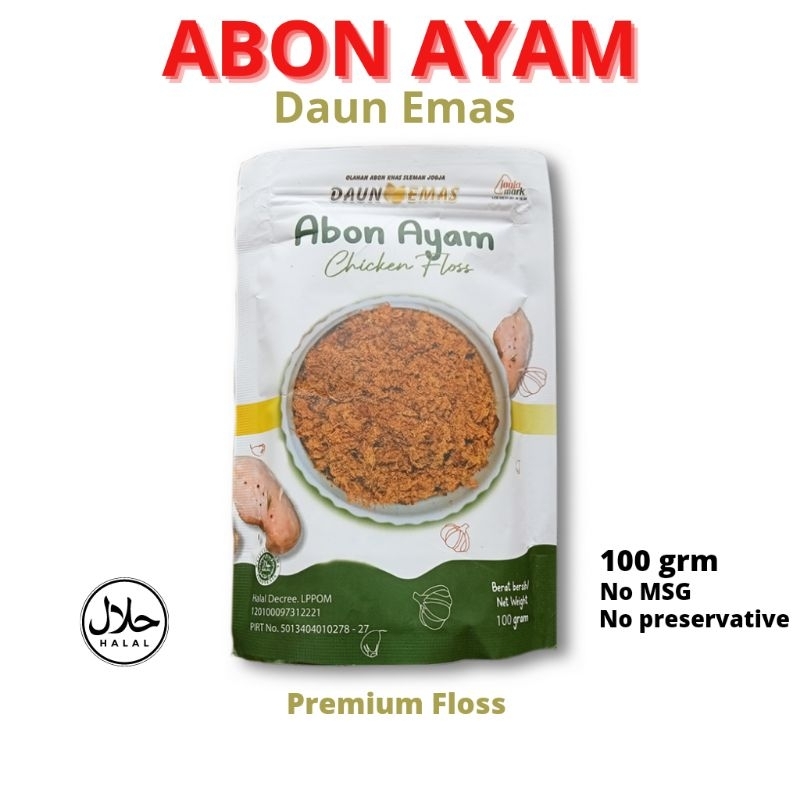 

PROMO Abon Ayam Daun Emas Non MSG MPASI Chicken Floss Original Tanpa Pengawet Halal 100g