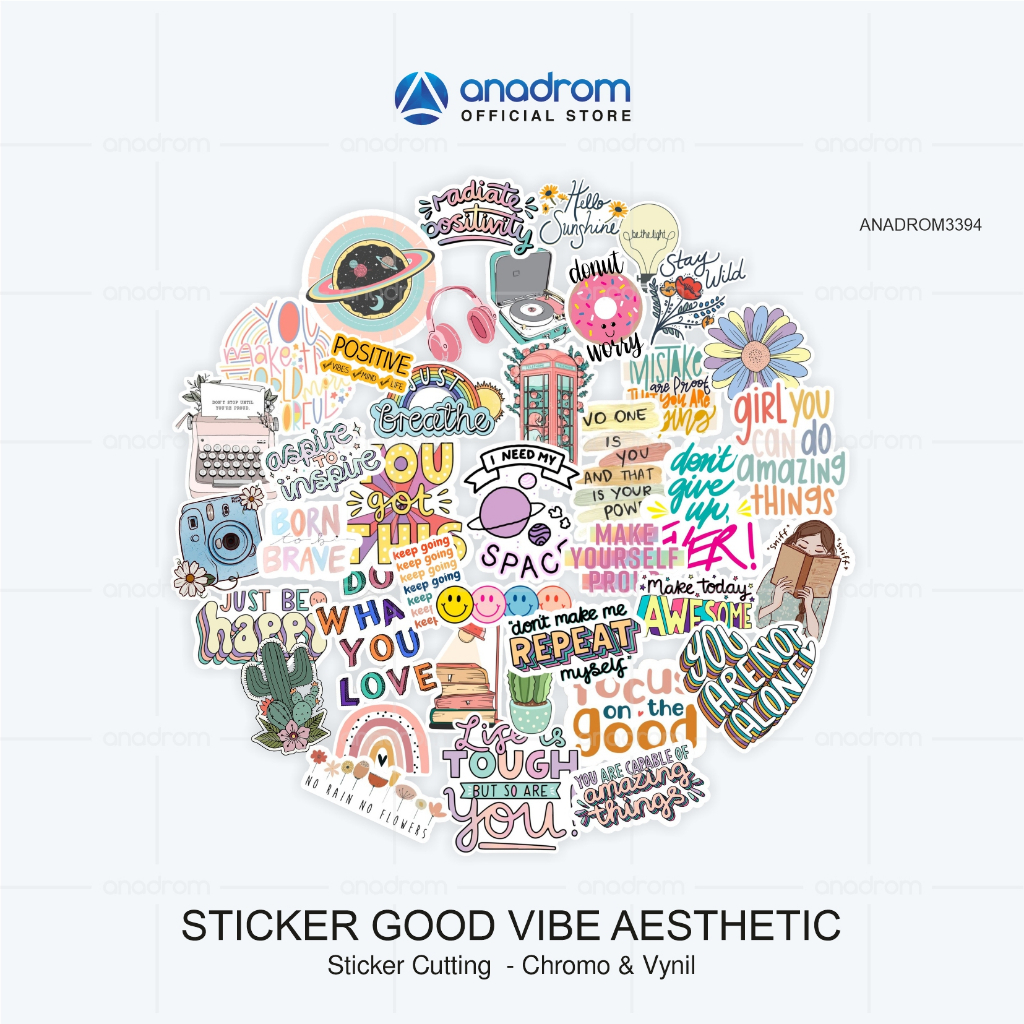 

Sticker Good Vibe Aesthetic | Sticker Typography Aesthetic | Anadrom 3394