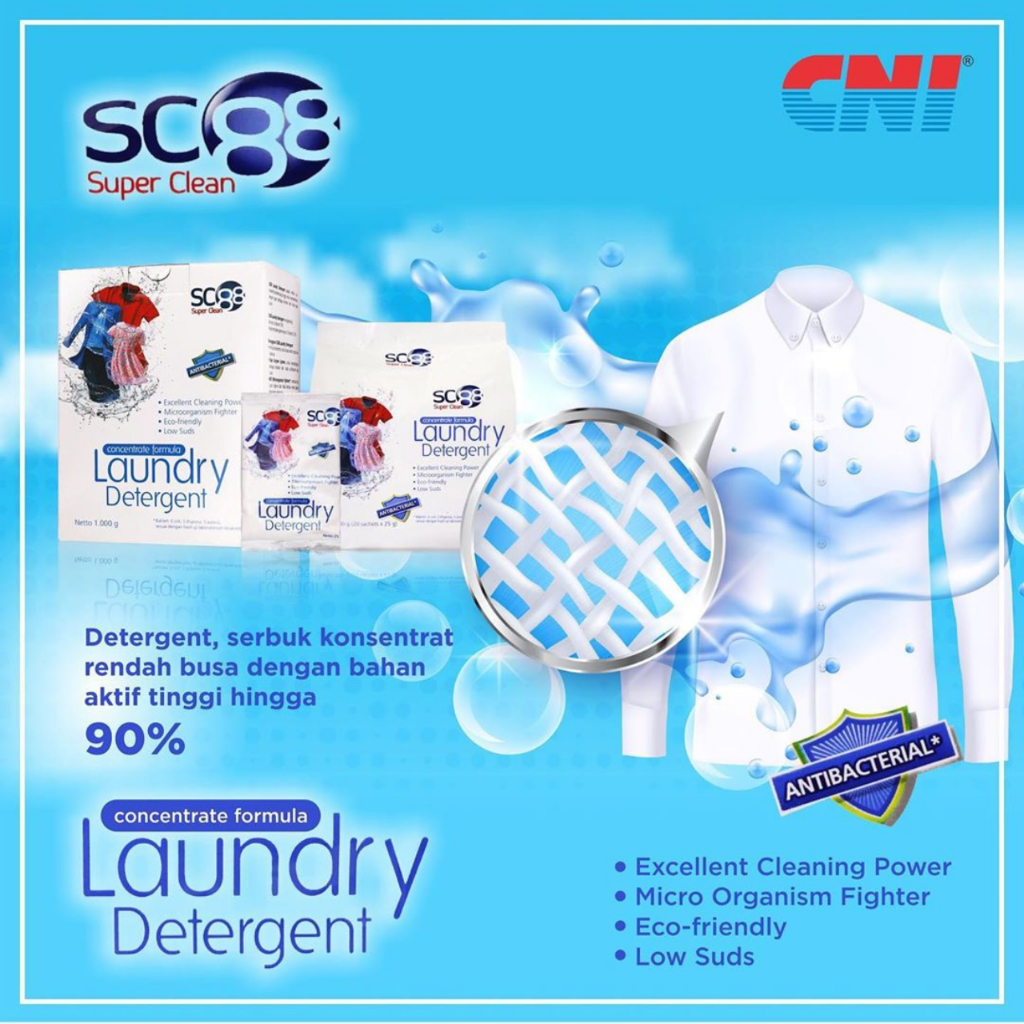 Sabun Cuci SC88 CNI Laundry Detergent SC 88 Sabun Cuci Pakaian Paling Bersih Harum Lembut Membuat Warna Tetap Cemerlang