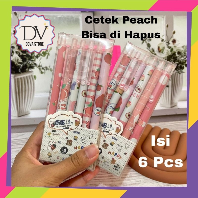 

CETEK BISA DIHAPUS CETEK PEACH ISI 6 PCS PEN CETEK LUCU