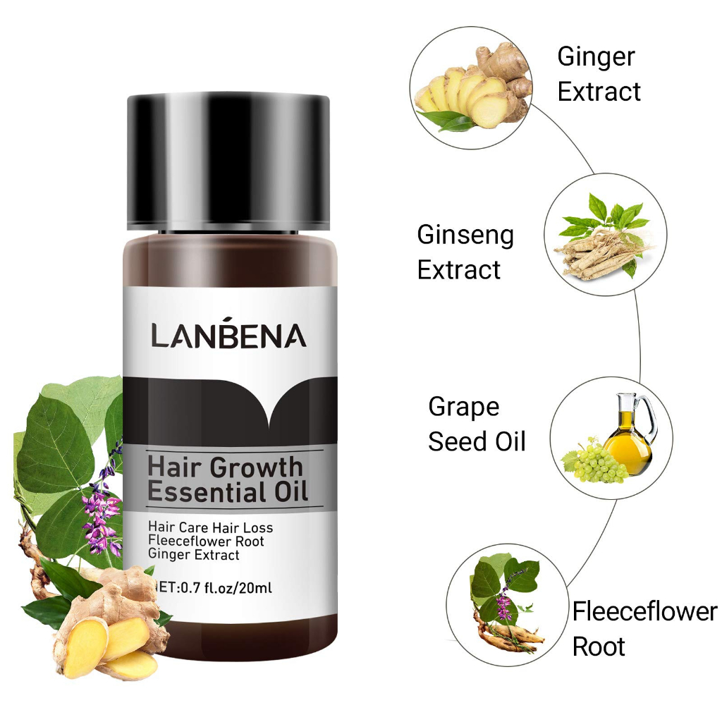 [ORI] Lanbena Serum Penumbuh Rambut &amp; Mencegah Kebotakan - Hair Growth Essential Oil 100% Original