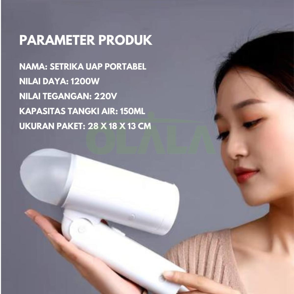 SETRIKA UAP PORTABLE GARMENT STEAMER FOLDABLE 150ML OLL-FKS-618S