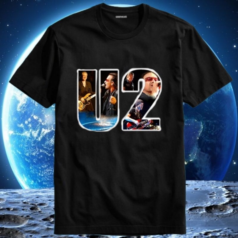 Baju Kaos Tshirt Pria Laki Cowok Cewek Unisex Band U2 Three Songs of Ascent Zooropa October U22 How 