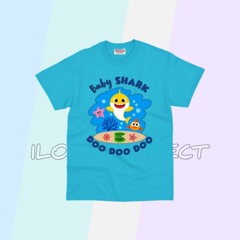 BABY SHARK Baju Anak Kaos Atasan Anak Custom Gambar Baby Shark Unisex Free Nama Bahan Premium