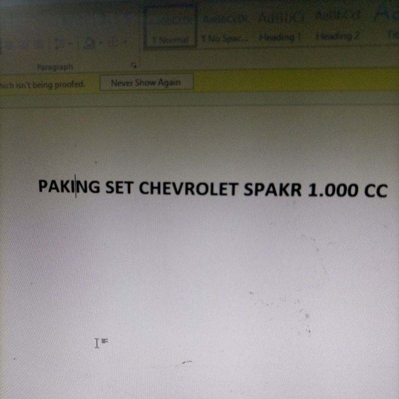 paking set Chevrolet Spark 1000 cc