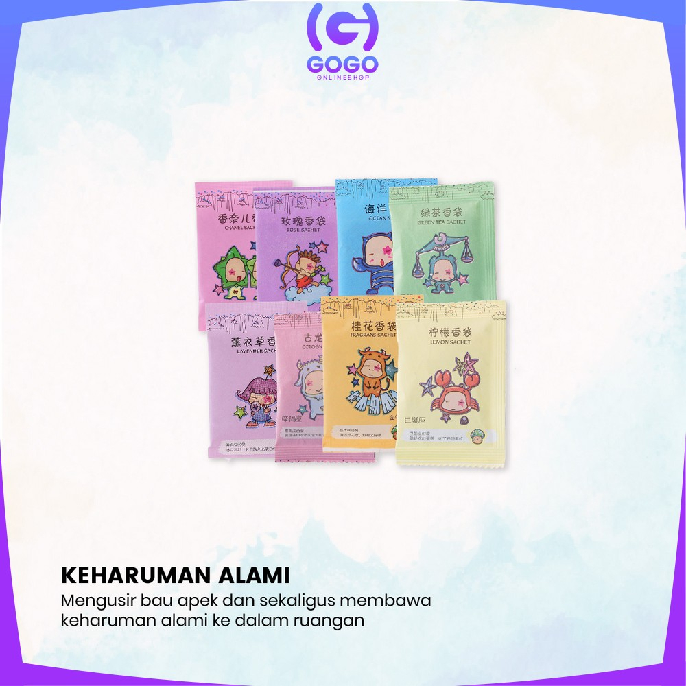 GOGO-C835 Pengharum Ruangan Sachet Pewangi Ruangan Aromaterapi / Parfum Ruangan Saset Mini Pewangi Lemari Pakaian / Pewangi Mobil / Pewangi Mini Ruangan