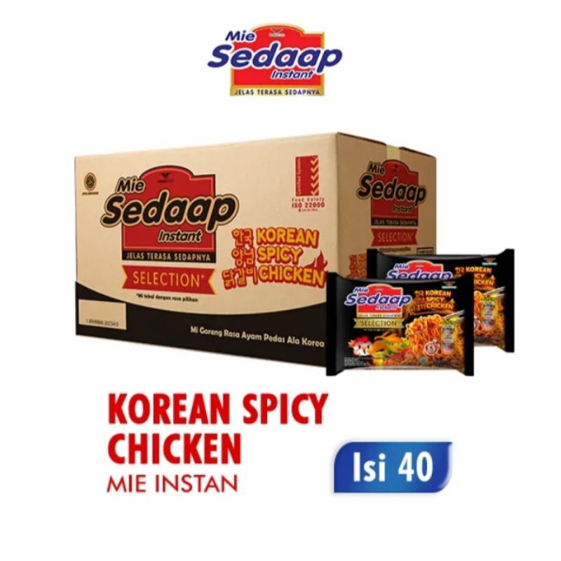 Sedaap Mie Instan Goreng Korean Spicy 87Gr X 1 Karton / Sarimi Isi 2 Ayam Kremes 1 Dus