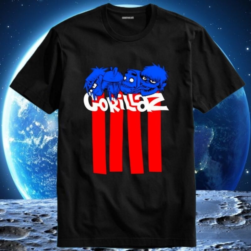 Baju Kaos Tshirt Pria Laki Cowok Unisex Band Gorillaz D-Sides G-Sides G Collection The Fall The Now 