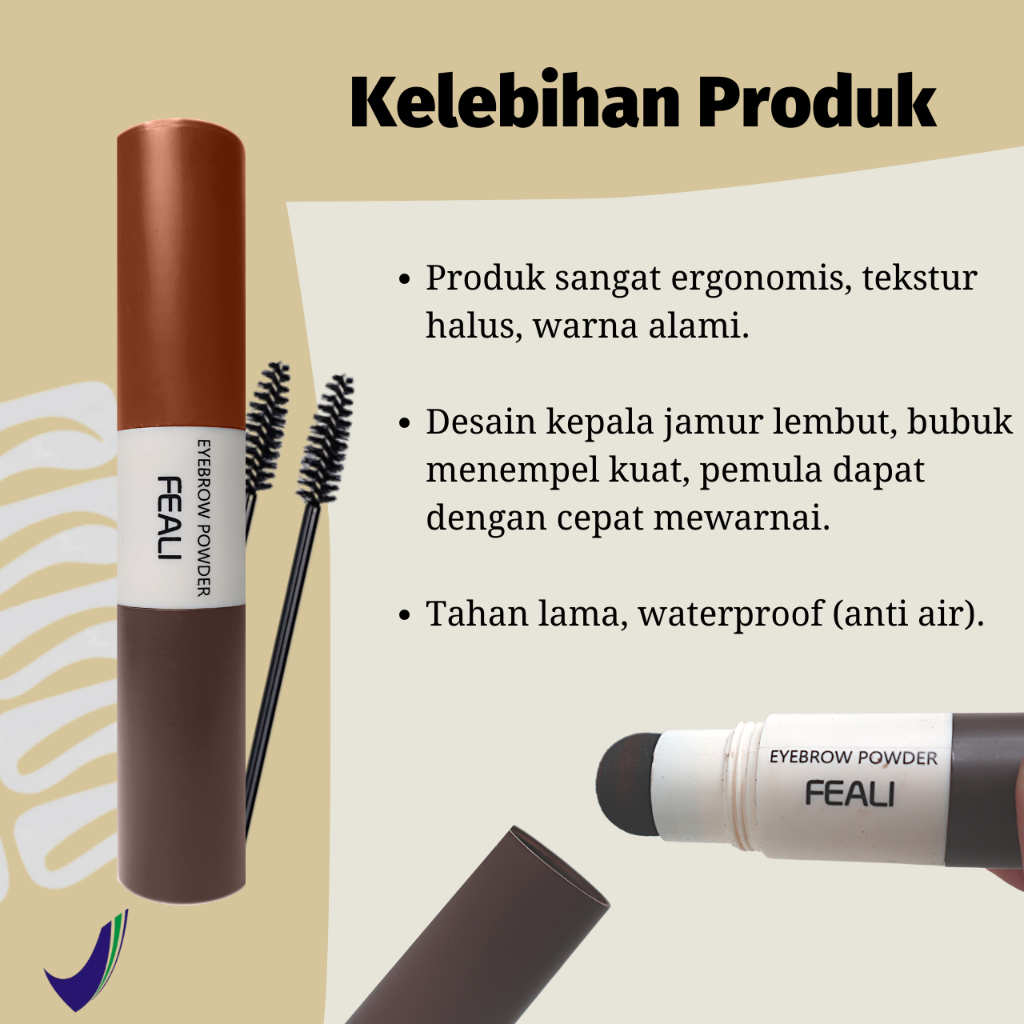 (RM) FEALI Eyebrow Powder 2in1/ Eyebrow Stamp 2in1 / Cetakan alis 2 warna / 10 model cetakan alis