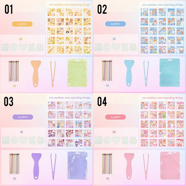

LKM328 Stiker Set 5in1 Isi 23pc Motif Kartun Korea Lucu Anti Air Dekorasi Handbook Scrapbook DIY Waterproof [1KG 43PC] IBU&BAYI