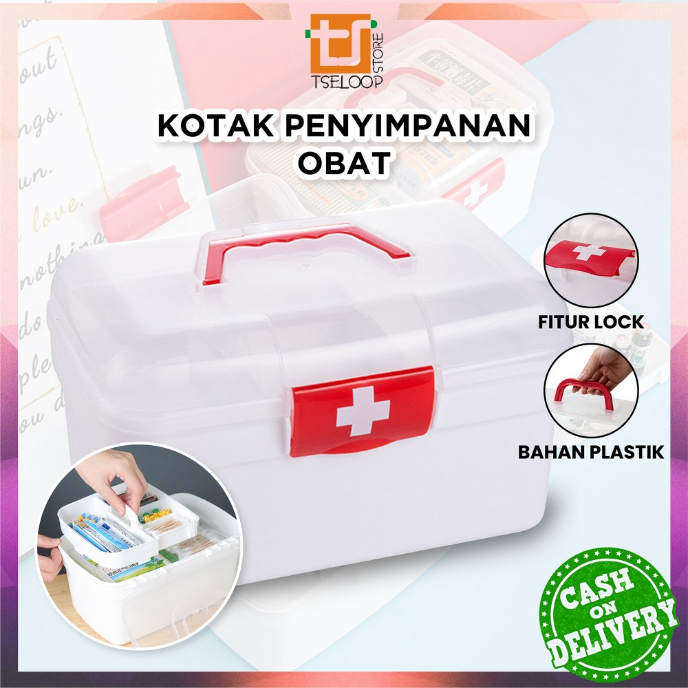 OFM-C832 Kotak P3K First Aid Kotak Penyimpanan Obat Medicine Box Organizer / Kotak Obat Tool Box Serbaguna