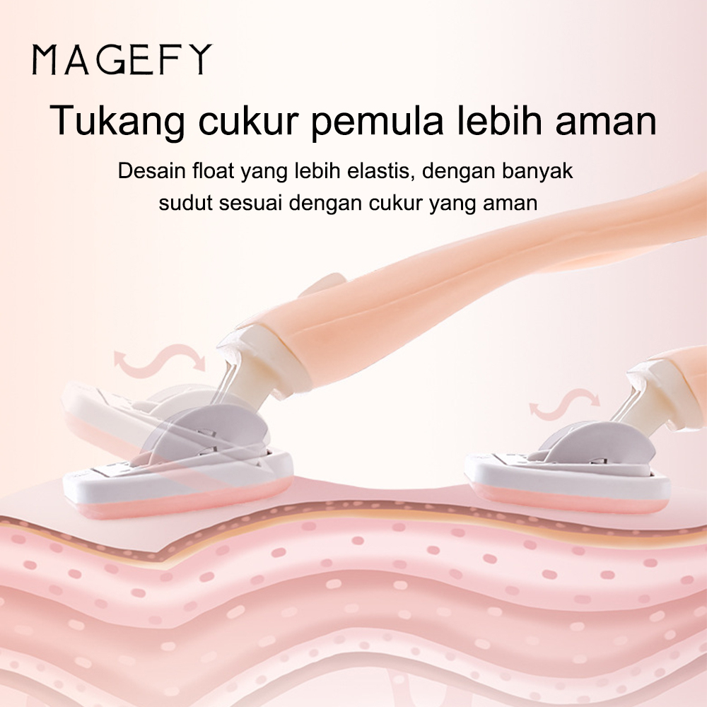 MAGEFY Pisau Cukur 6 Lapis Pisau Cukur Manual Wanita Alat Penghilang Bulu Ketiak Dan Kaki 1361