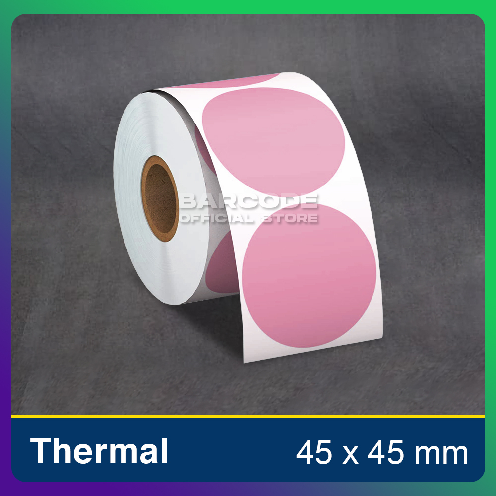 

Label Stiker Bulat 45x45 mm Thermal Sticker Warna Pink 45 x 45 Isi 200