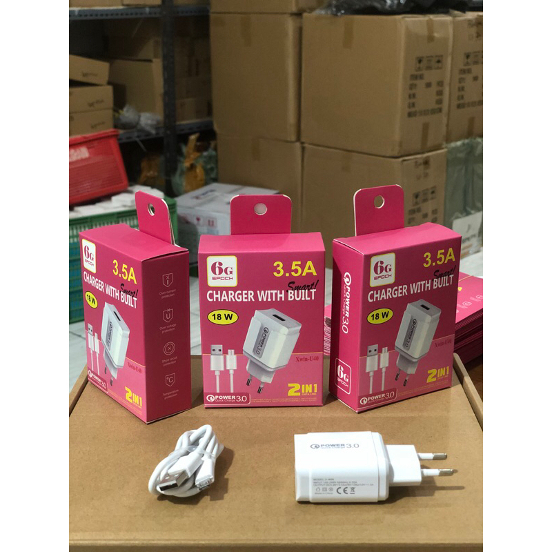 Charger Brand Xwin U-40 3.5A 18W packing kotak Original