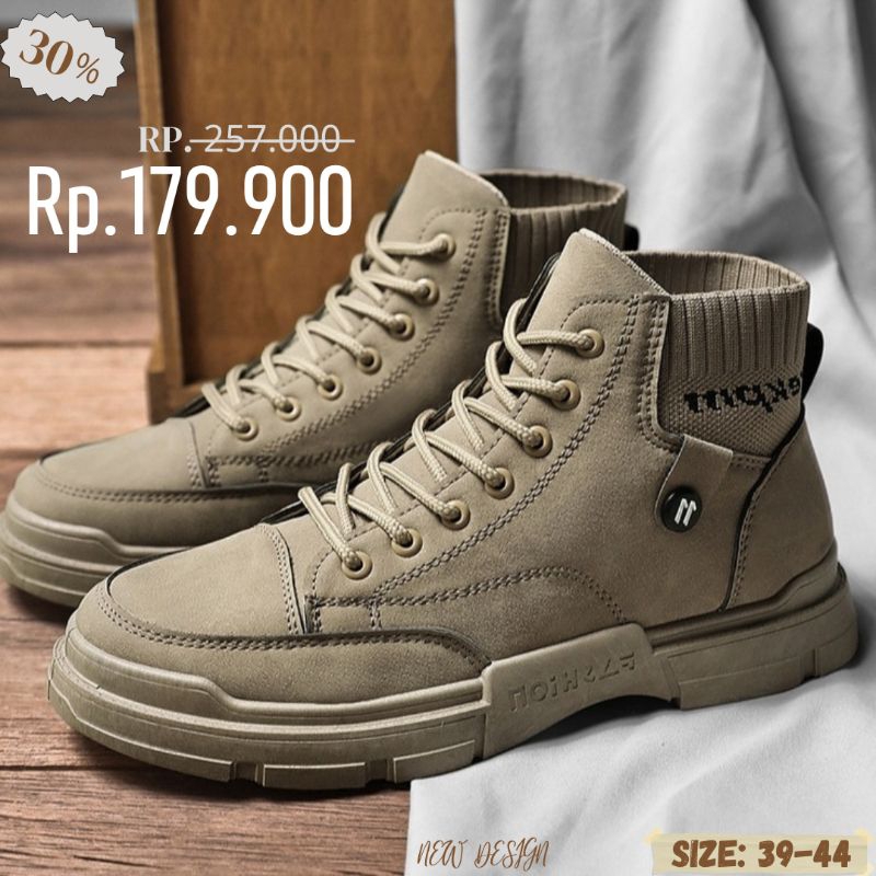 Sepatu boots hight 39-44 Mpkey coklat Sneakers outdoor Hiking touring motor Kasual Pria Wanita terlaris murah best medan