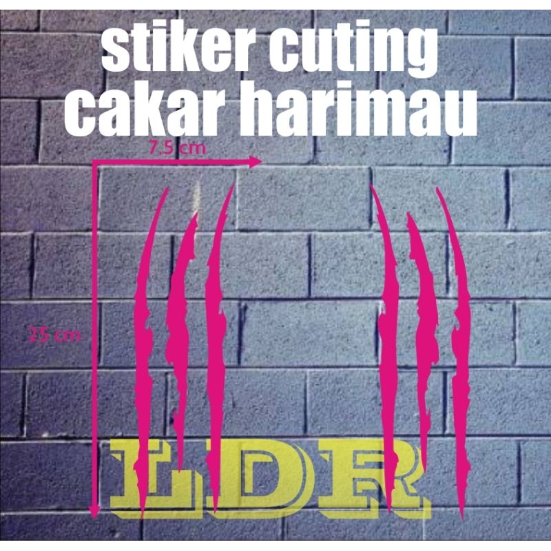 stiker cutting cakar harimau