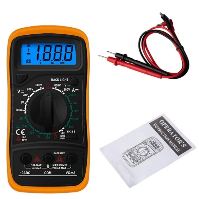 Alat ukur digital instrument parameter listrik hambatan ohm volt ampere voltase arus tegangan AC DC 