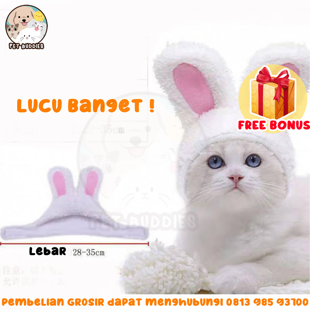 [FREE BONUS]Topi Kelinci Kucing/Anjing Cat Bunny Ears Lucu