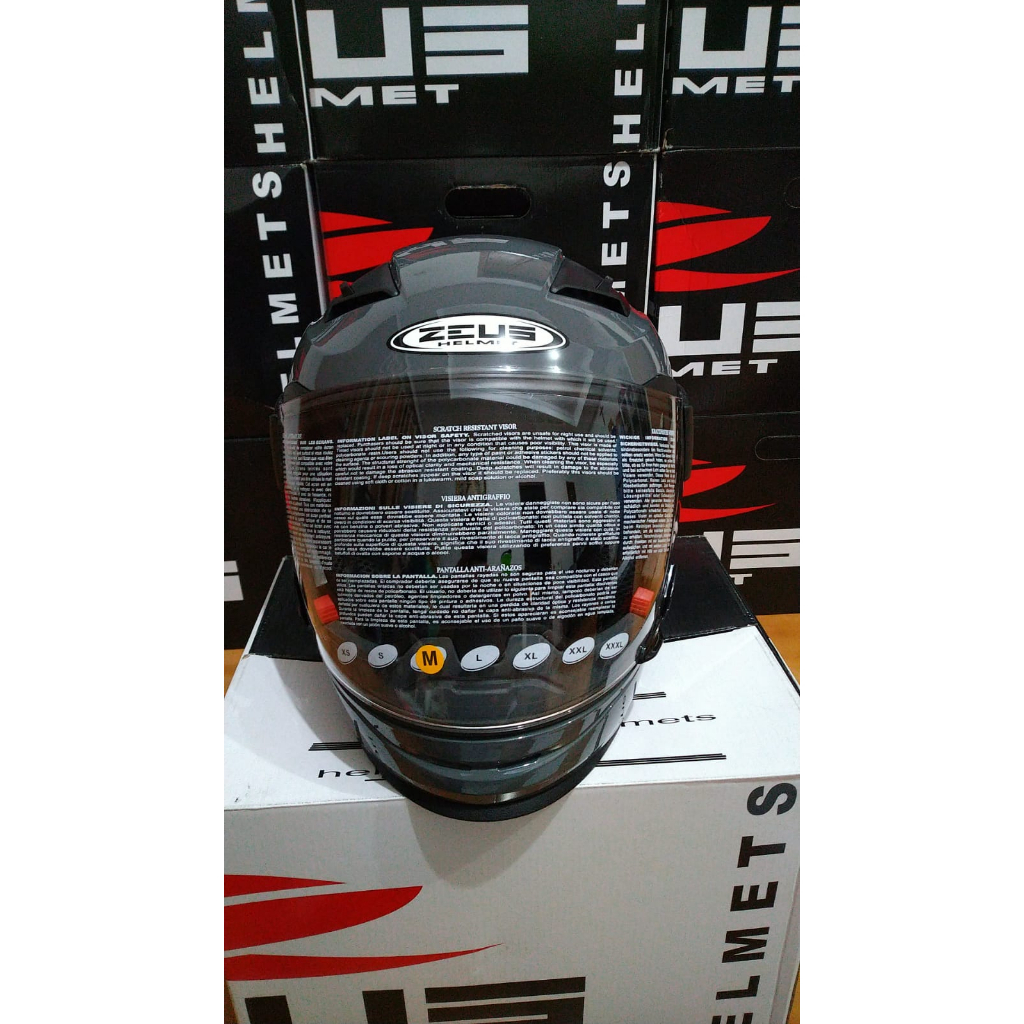 ZEUS HELM ZS 611C - GREY (DOUBLE VISOR)