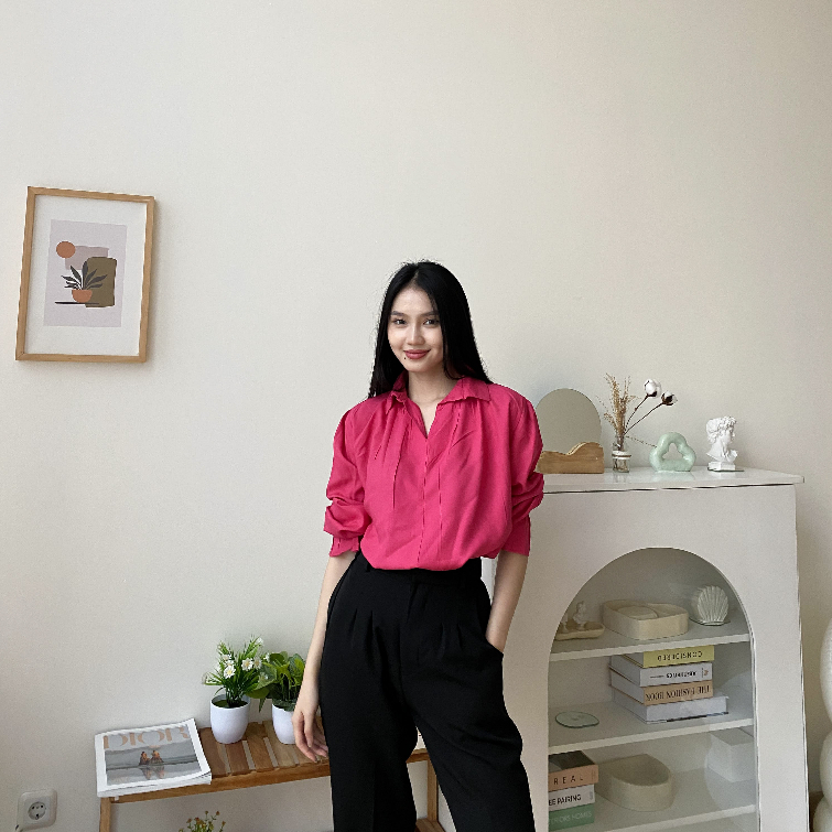 Daily Office Top - Atasan Lengan Panjang - Casual Blouse - Korean Top