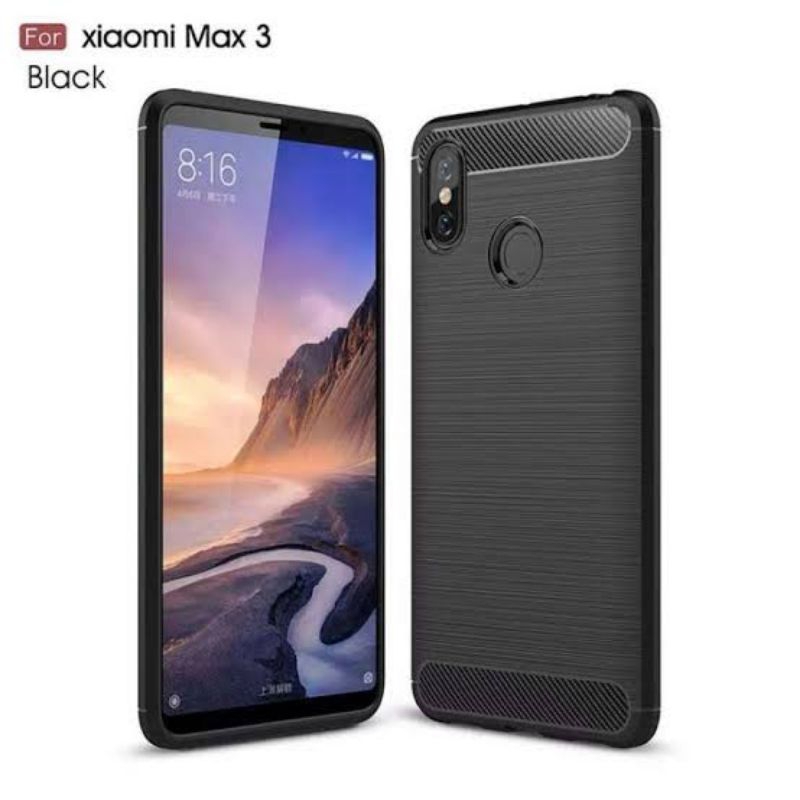 Case Xiaomi Mi Max 3 MiMax 3 Carbon Fiber Shockproof Softcase Silikon Casing