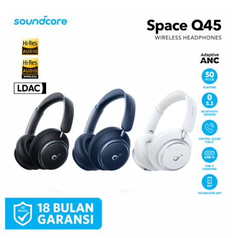 Anker Soundcore Q45 Space ANC Noise Cancelling Headphone - A3040