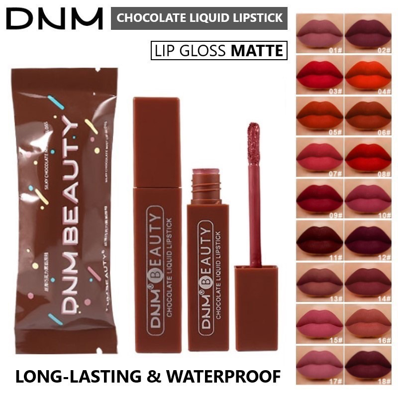 DNM Lipstik Coklat Chocolate Lipstick Matte Liquid Lip Long Lasting Waterproof