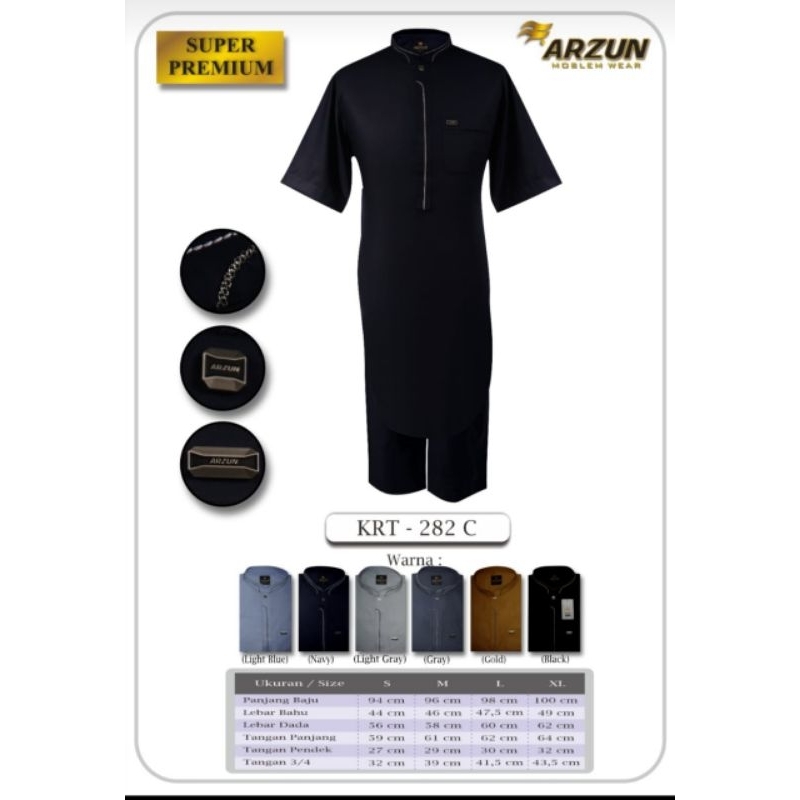 Stelan Kurta Pakistan Dewasa Arzun Premium Setelan Koko Kurta Pakistan Dewasa Varian Warna Lengan Pa