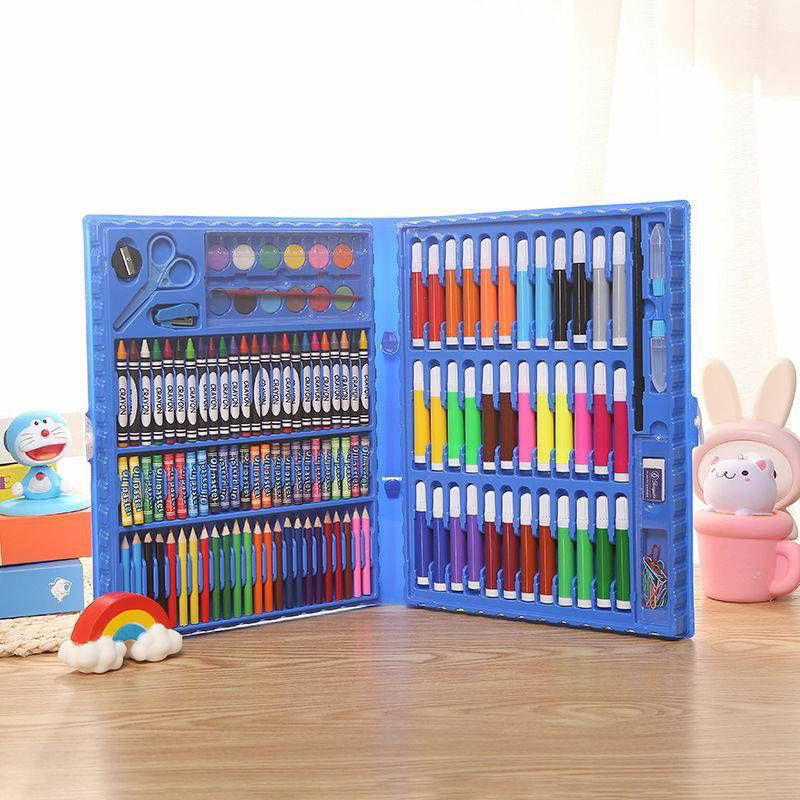 

TA-Art Full Set 150Pcs Krayon Mewarnai Anak Pensil Warna Perlengkapan Mewarnai Lukis/Bright Crown Pensil Warna Crayon Set Isi 105 PCS/ Crayon set Macam Warna Cocok Menggambar Mewarnai