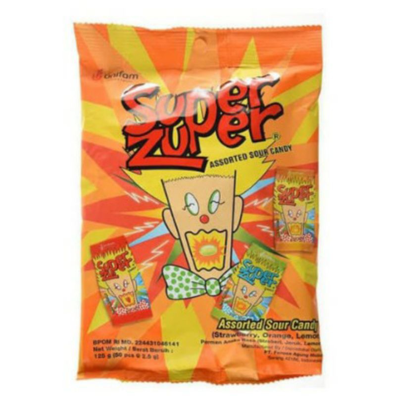 Craft Ceedar Permen Super Zuper Permen Jadul 40Pcs 125Gr Super Zuper Candy Bag Permen Jadul 90An