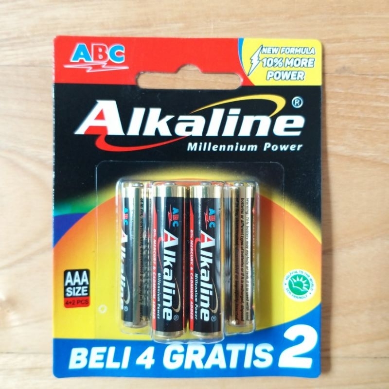 Baterai ABC Alkaline isi 6PCS Baterai Alkaline AA Baterai Alkaline AAA Baterai Alkaline Isi 6Pcs