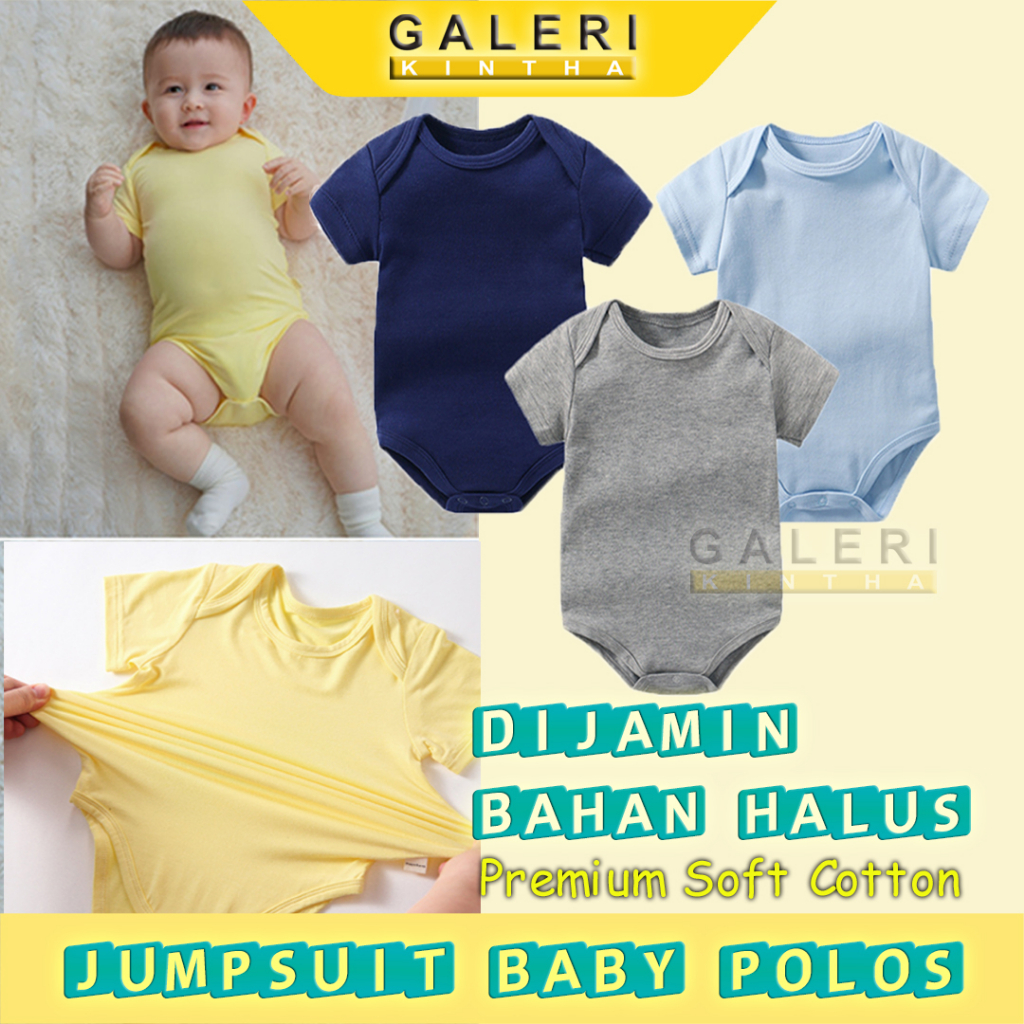 Jumper Bayi Laki Laki Polos Jumpsuit Bodysuit Baby