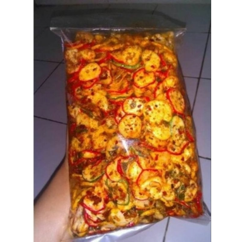 

kerupuk seblak kering pedas Bantar daun jeruk 250gram