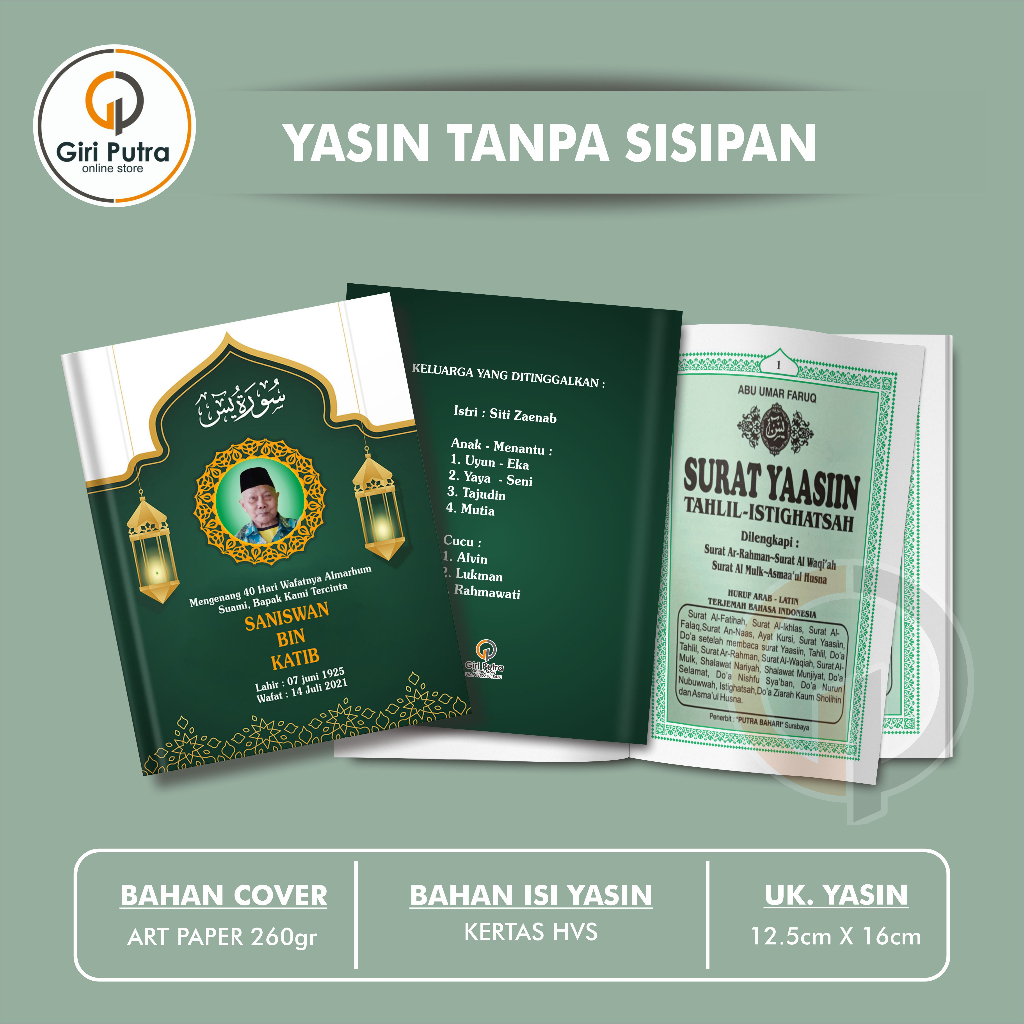 Buku Yasin dan Tahlil / Yasin Softcover 96 Halaman