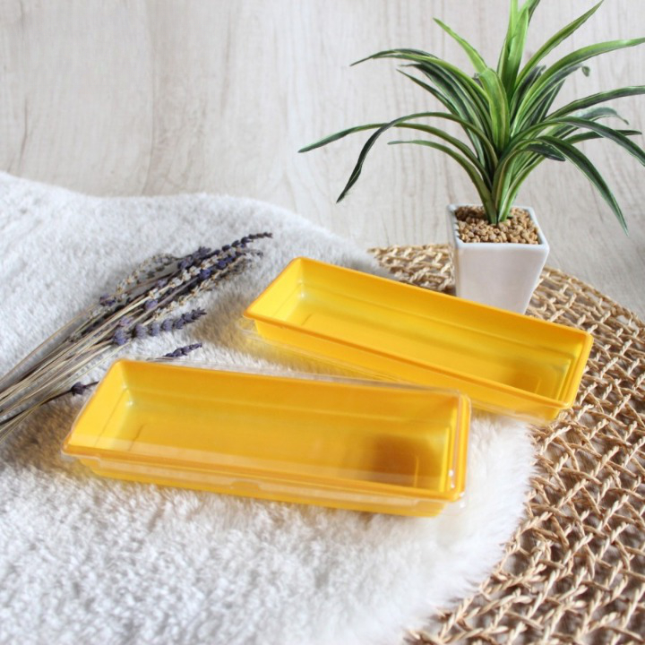 (25 pcs) Mika Sosis Besar Tray Hotdog Sushi Kotak Mika Kotak Nugget Sosis Telur Box Mika Roti Gulung