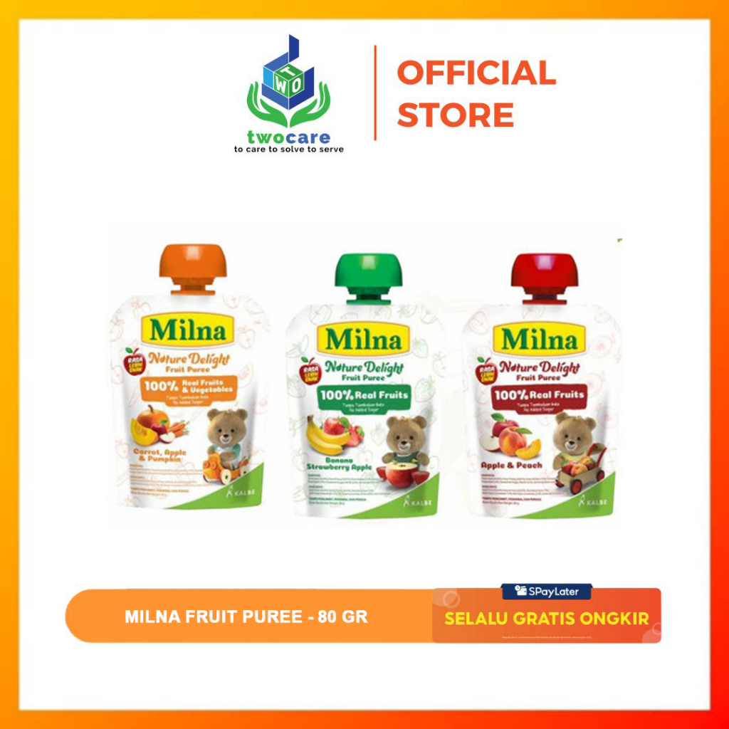 Milna Nature Delight Fruit Puree 80gr - Cemilan Anak