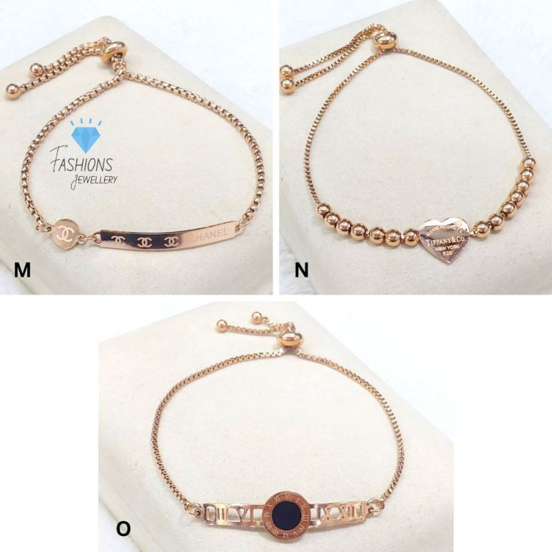 Gelang serut Titanium rose gold