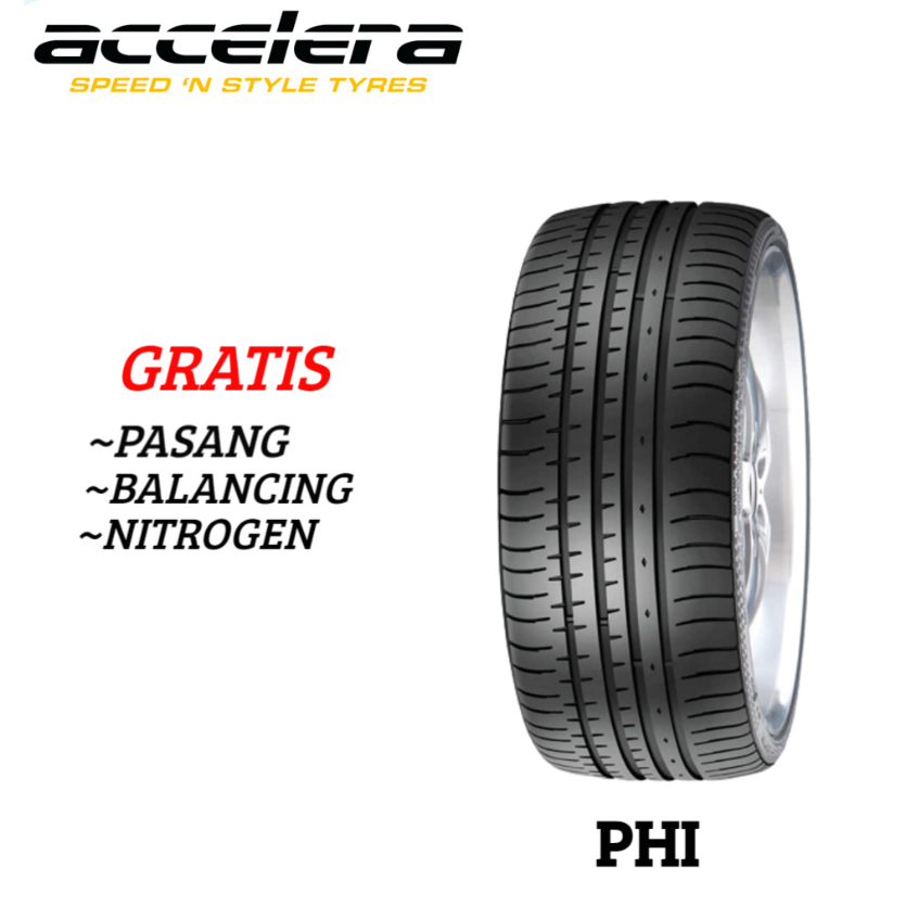 Ban Mobil 195 40 R17 ACCELERA PHI 195 40 R17 Radial Ban Tubeles Velg Ring 17 Black