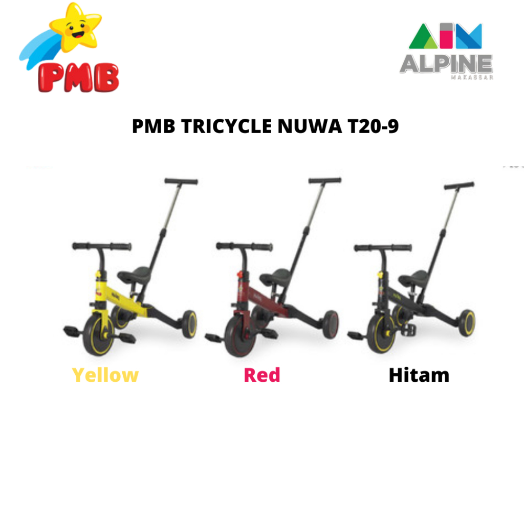 PMB SEPEDA TIGA RODA ANAK + PENDORONG TRICYCLE NUWA T20-9