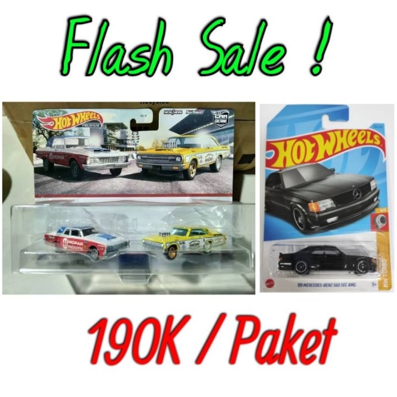 Hot Wheels PLYMOUTH DODGE CORONET dan 89 Mercedes-BENZ 560 SEC Amg BLACK hitam 2023